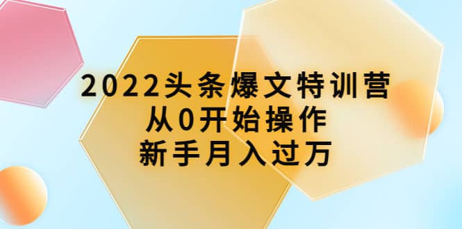 2022头条爆文特训营：从0开始操作，新手月入过万（16节课时）-天天有课网