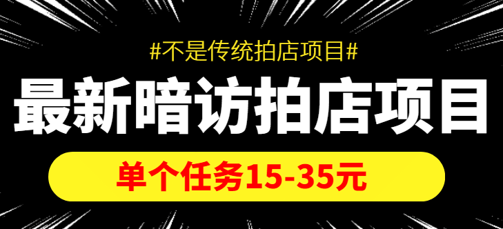 【信息差项目】最新暗访拍店项目，单个任务15-35元（不是传统拍店项目）-天天有课网
