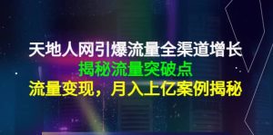 天地人网引爆流量全渠道增长:揭秘流量突然破点,流量变现-天天有课网