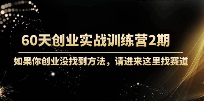60天创业实战训练营2期：如果你创业没找到方法，进来这里找赛道-价值3000元-天天有课网