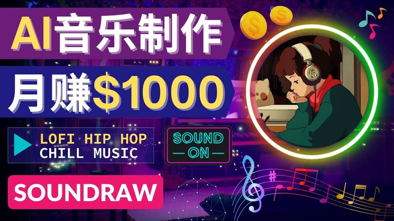 无需任何音乐基础： 使用AI软件制作Lofi Hip Hop Chill Music 月赚1000美元-天天有课网