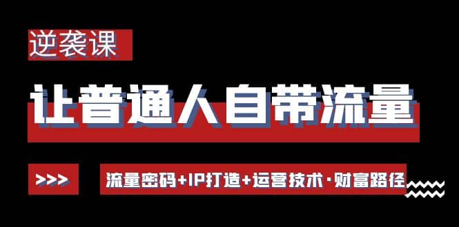 让普通人自带流量的逆袭课：流量密码+IP打造+运营技术·财富路径-天天有课网