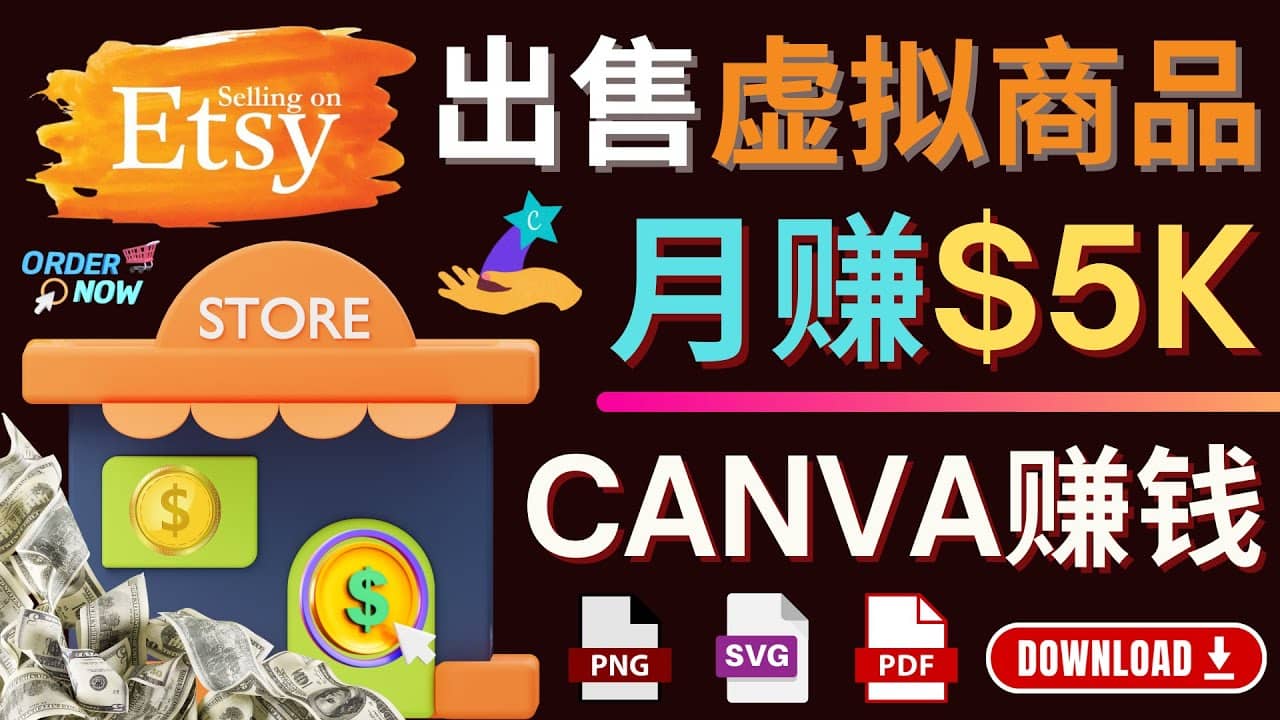 通过Etsy出售Canva模板，操作简单，收益高，月赚5000美元-天天有课网