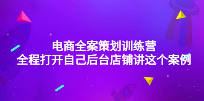 电商全案策划训练营：全程打开自己后台店铺讲这个案例（9节课时）-天天有课网