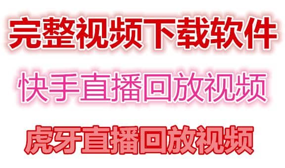 快手直播回放视频/虎牙直播回放视频完整下载(电脑软件+视频教程)-天天有课网