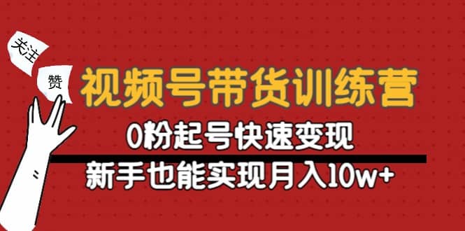 视频号带货训练营：0粉起号快速变现-天天有课网