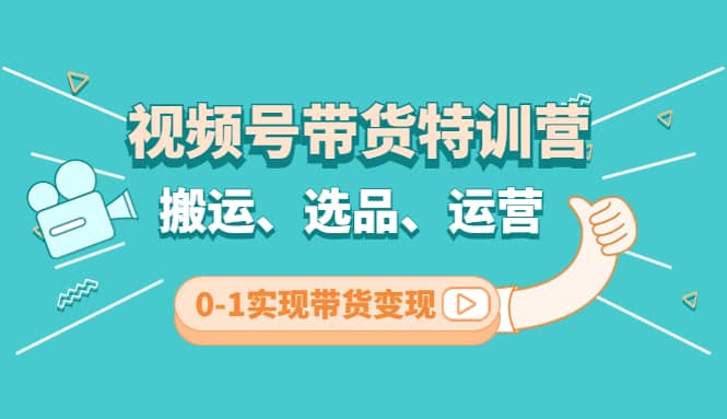 视频号带货特训营(第3期)：搬运、选品、运营、0-1实现带货变现-天天有课网