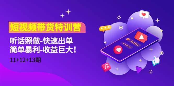 短视频带货特训营（11+12+13期）听话照做-快速出单-天天有课网