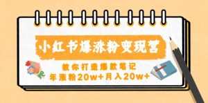 小红书爆涨粉变现营(第五期)教你打造爆款笔记-天天有课网