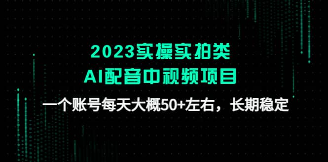2023实操实拍类AI配音中视频项目，一个账号每天大概50+左右，长期稳定-天天有课网