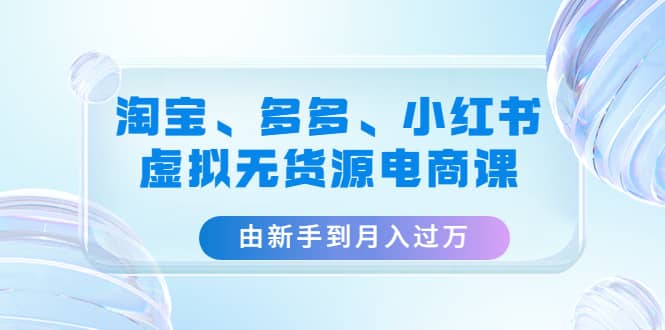 淘宝、多多、小红书-虚拟无货源电商课（3套课程）-天天有课网