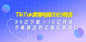 TikTok跨境电商2023特训：35亿下载＋10亿月活，不能错过的亿级红利风口-天天有课网
