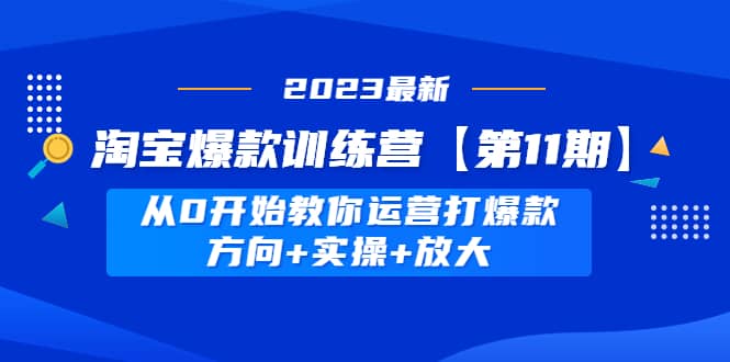 淘宝爆款训练营【第11期】 从0开始教你运营打爆款，方向+实操+放大-天天有课网