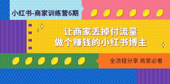小红书-商家训练营12期：让商家丢掉付流量-天天有课网