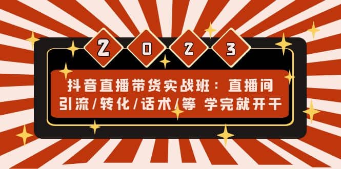 抖音直播带货实战班：直播间引流/转化/话术/等 学完就开干(无水印)-天天有课网