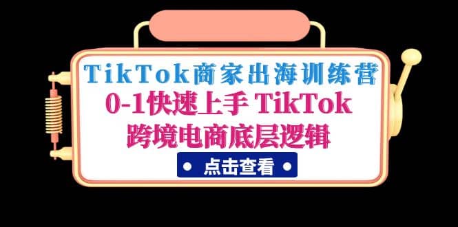 TikTok商家出海训练营：0-1快速上手 TikTok跨境电商底层逻辑(无水印)-天天有课网