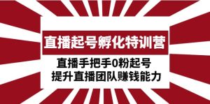 直播起号孵化特训营:直播手把手0粉起号 提升直播团队赚钱能力-天天有课网