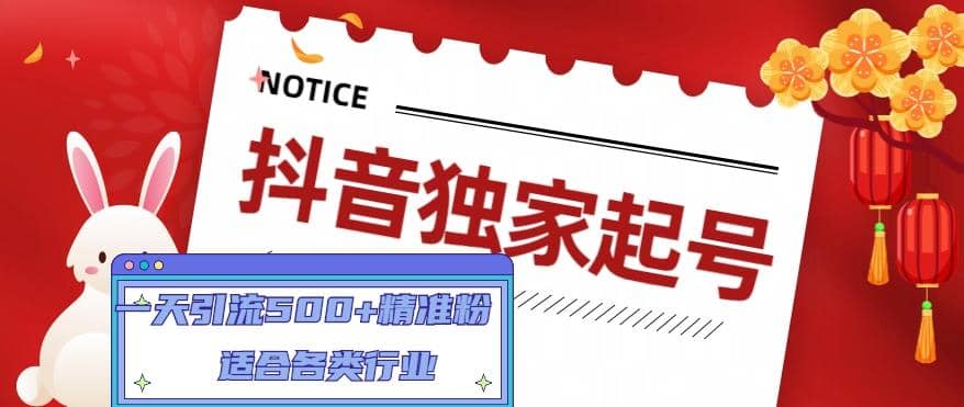抖音独家起号，适合各类行业（9节视频课）-天天有课网