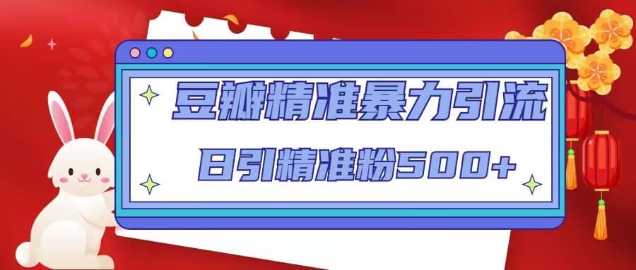 豆瓣精准暴力引流，日引精准粉500+【12视频课】-天天有课网