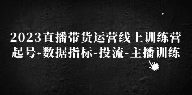 2023直播带货运营线上训练营，起号-数据指标-投流-主播训练-天天有课网