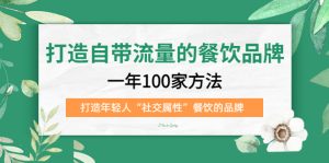 打造自带流量的餐饮品牌：一年100家方法 打造年轻人“社交属性”餐饮的品牌-天天有课网