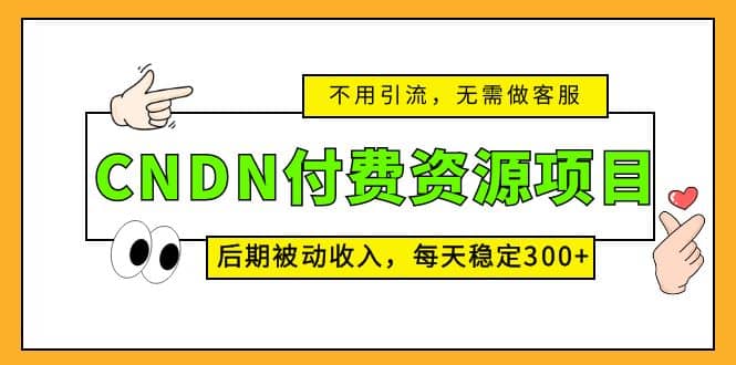 CNDN付费资源项目，不用引流，无需做客服，后期被动收入-天天有课网