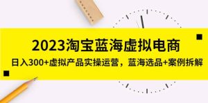 2023淘宝蓝海虚拟电商，虚拟产品实操运营，蓝海选品+案例拆解-天天有课网