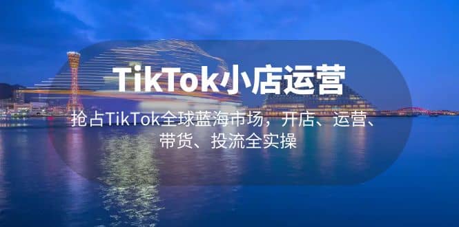 TikTok小店运营 抢占TikTok全球蓝海市场，开店、运营、带货、投流全实操-天天有课网