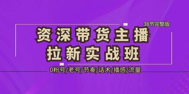 资深·带货主播拉新实战班，0粉号/老号/节奏/话术/播感/流量-38节完整版-天天有课网