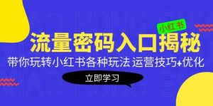 小红书流量密码入口揭秘：带你玩转小红书各种玩法 运营技巧+优化-天天有课网