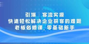 引爆·客流实操:快速轻松解决企业获客的难题,老板必修课,零基础新手-天天有课网
