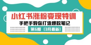 小红书涨粉变现特训·第6期,手把手教你打造爆款笔记(3月新课)-天天有课网