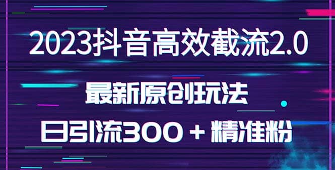 日引300＋创业粉，独家抖音高效截流2.0玩法（价值1280）-天天有课网