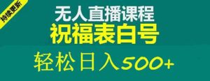 外面收费998最新抖音祝福号无人直播项目 单号日入500+【详细教程+素材】-天天有课网