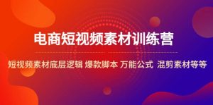 电商短视频素材训练营：短视频素材底层逻辑 爆款脚本 万能公式 混剪素材等-天天有课网