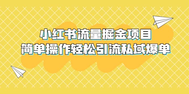 外面收费398小红书流量掘金项目，简单操作轻松引流私域爆单-天天有课网
