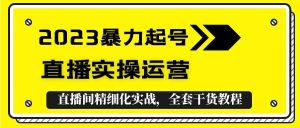 2023暴力起号+直播实操运营，全套直播间精细化实战，全套干货教程-天天有课网
