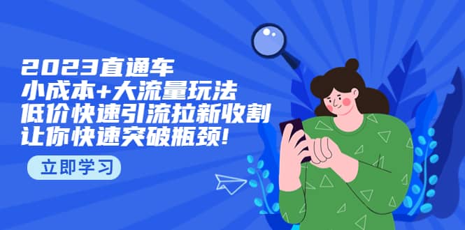 2023直通小成本+大流量玩法，低价快速引流拉新收割，让你快速突破瓶颈-天天有课网