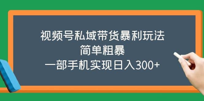 视频号私域带货暴利玩法，简单粗暴-天天有课网