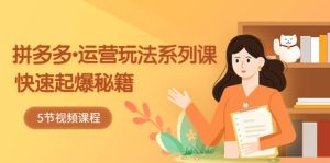 2023拼多多-运营玩法系列课：快速起爆秘籍（5节视频课）-天天有课网