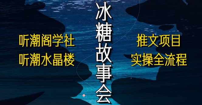 抖音冰糖故事会项目实操，小说推文项目实操全流程，简单粗暴-天天有课网