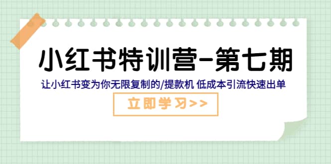 小红书特训营-第七期 让小红书变为你无限复制的/提款机 低成本引流快速出单-天天有课网