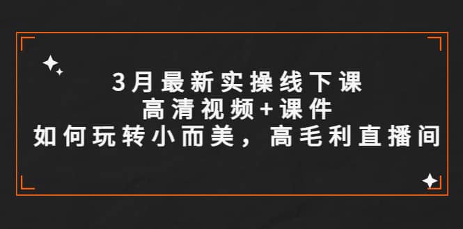 3月最新实操线下课高清视频+课件，如何玩转小而美，高毛利直播间-天天有课网