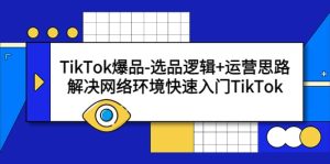 TikTok爆品-选品逻辑+运营思路：解决网络环境快速入门TikTok-天天有课网