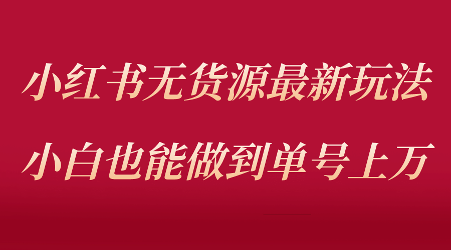 小红书无货源最新螺旋起号玩法，电商小白也能做到单号上万（收费3980）-天天有课网