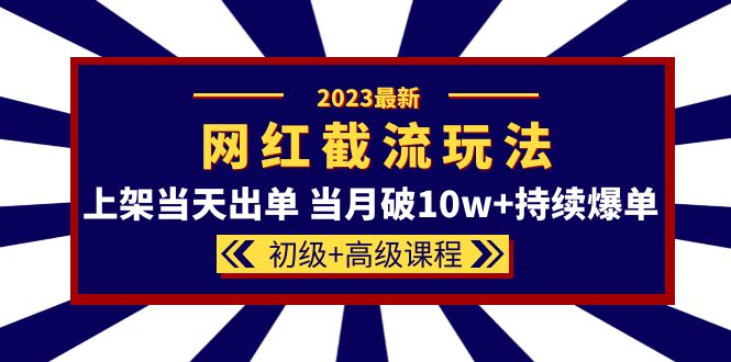 2023网红·同款截流玩法【初级+高级课程】上架当天出单 当月破10w+持续爆单-天天有课网