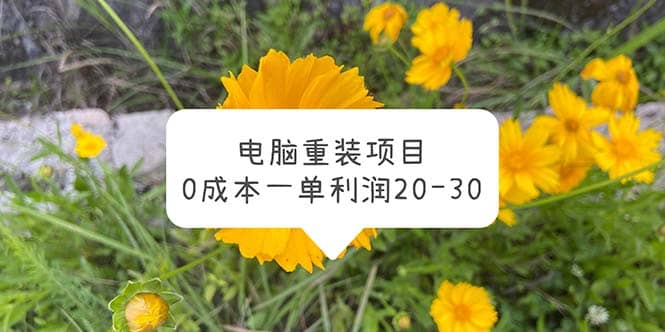 电脑系统重装项目，0成本一单利润20-30-天天有课网