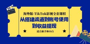 海外版-TikTok影视全套课程：从搭建渠道到账号使用到收益提现 小白可操作-天天有课网