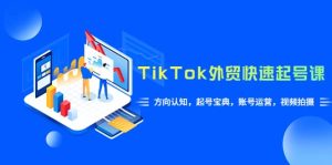TikTok/外贸·快速起号课，方向认知，起号宝典，账号运营，视频拍摄(33节)-天天有课网