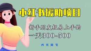 一天300-500！新手朋友极易上手的《小红书援助项目》，绝对值得大家一试-天天有课网